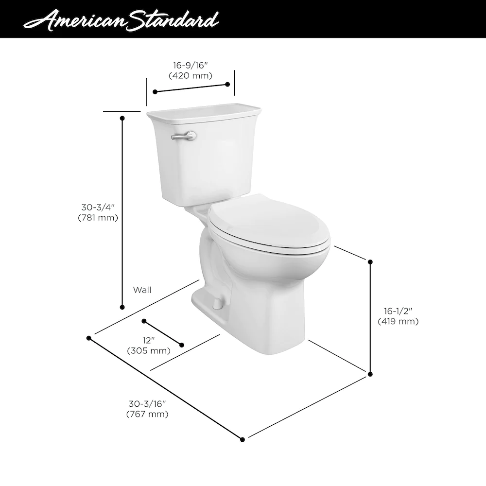 AMERICAN STANDARD Cadet Millennium 4.8L Single Flush Right Height